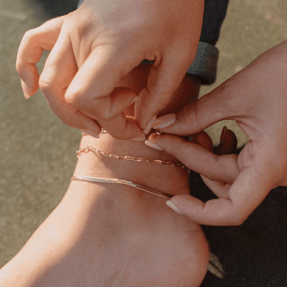 18k Gold Filled Paperclip Anklet Bracelets + Anklets