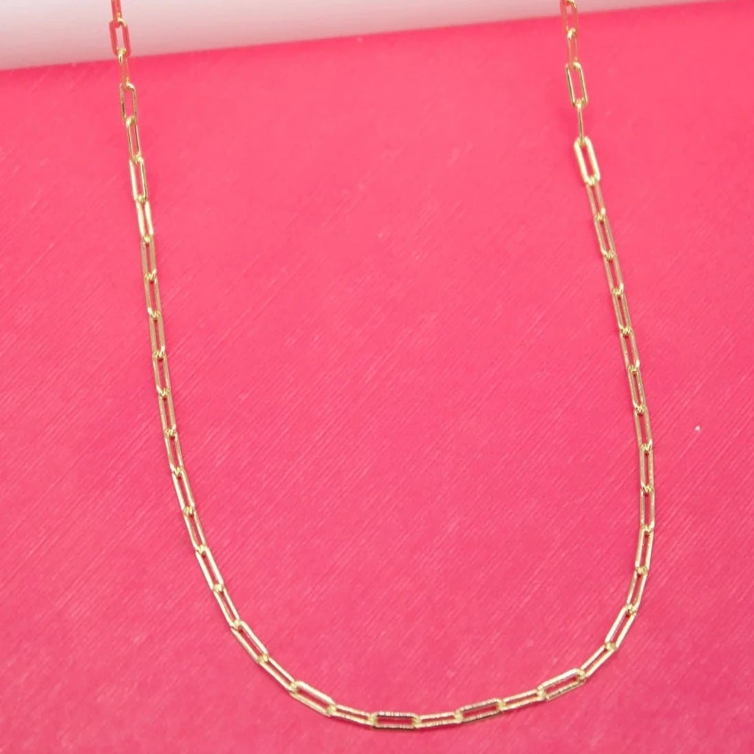 18k Gold Filled Mini Paperclip Chain Necklaces