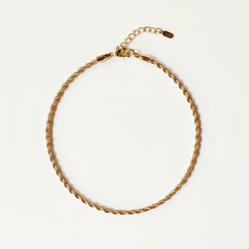 18k Gold Filled Rope Anklet Bracelets + Anklets
