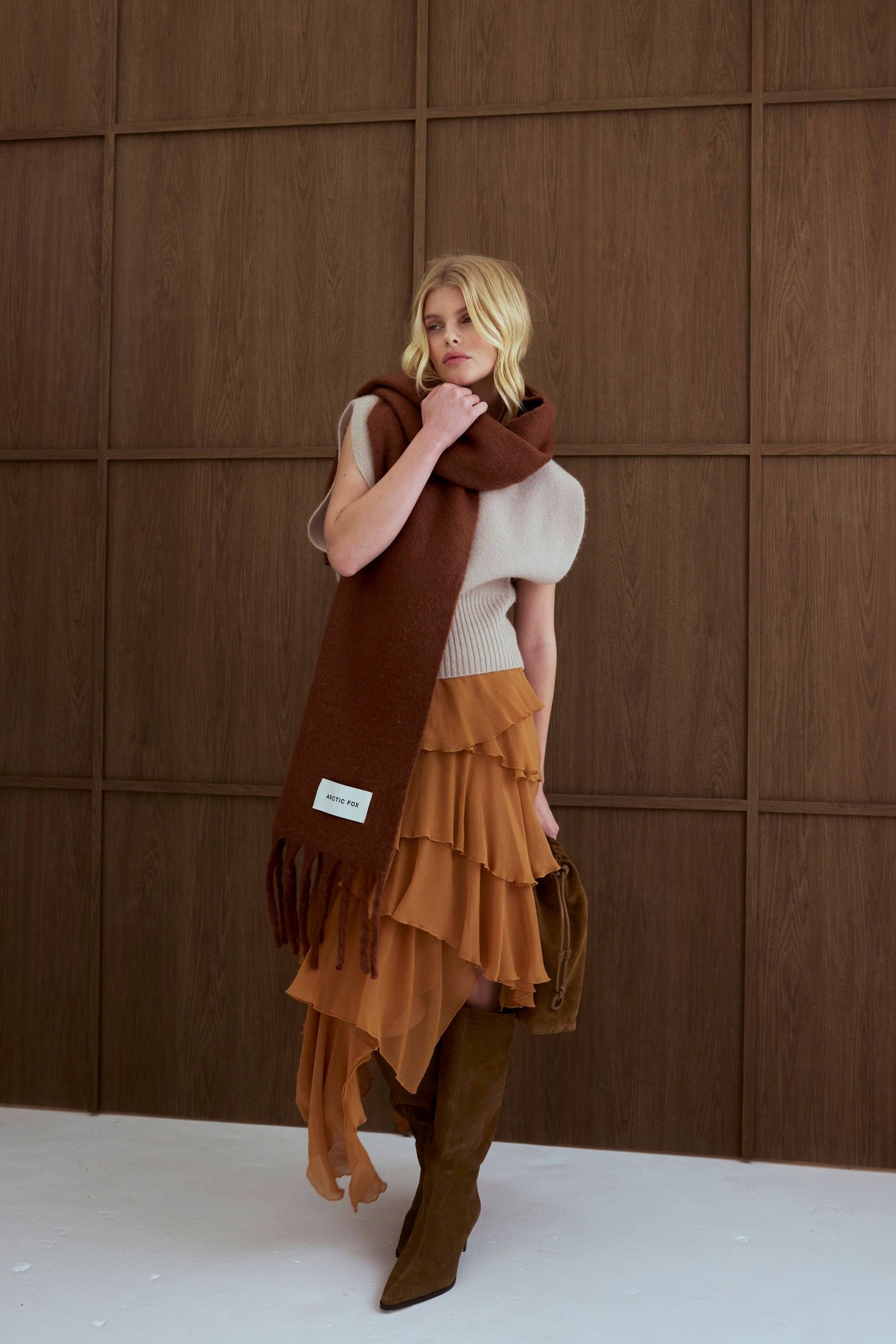 Arctic Fox & Co. - North America - The Stockholm Scarf - 100% Recycled - Sepia - FW25