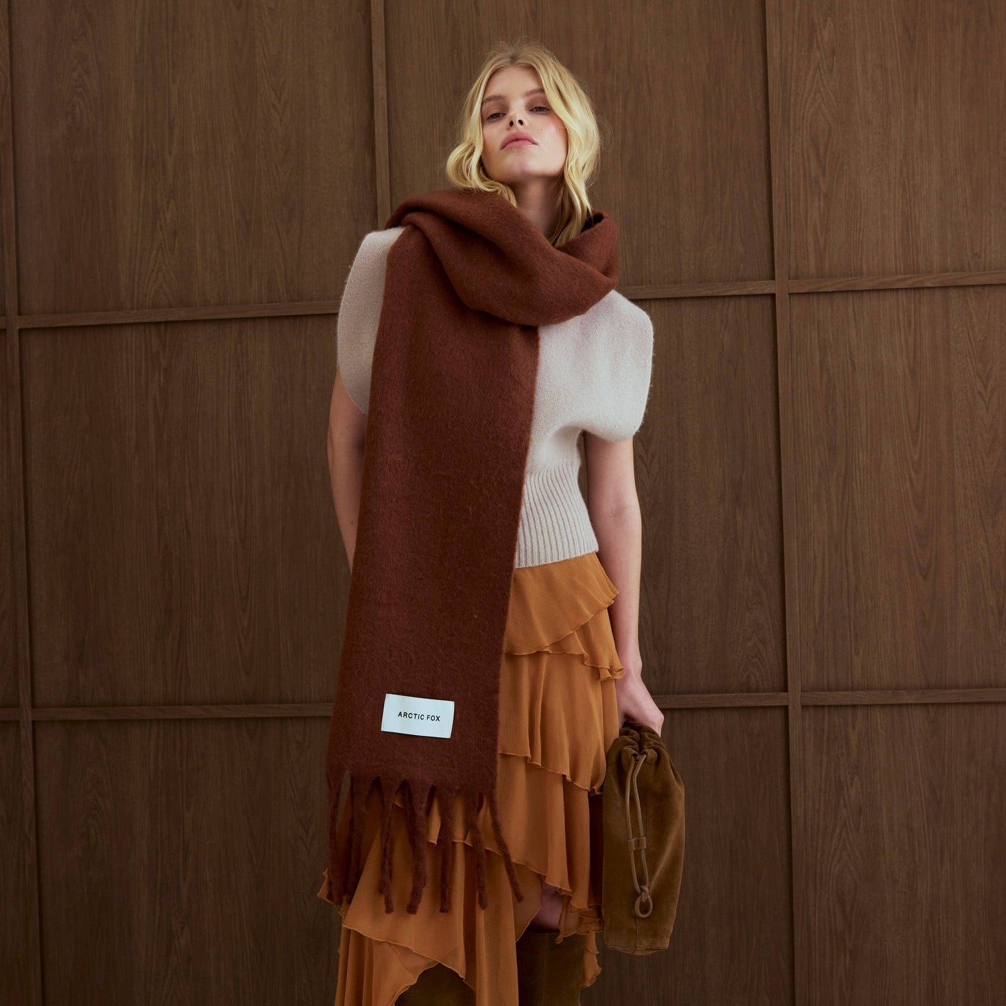 Arctic Fox & Co. - North America - The Stockholm Scarf - 100% Recycled - Sepia - FW25