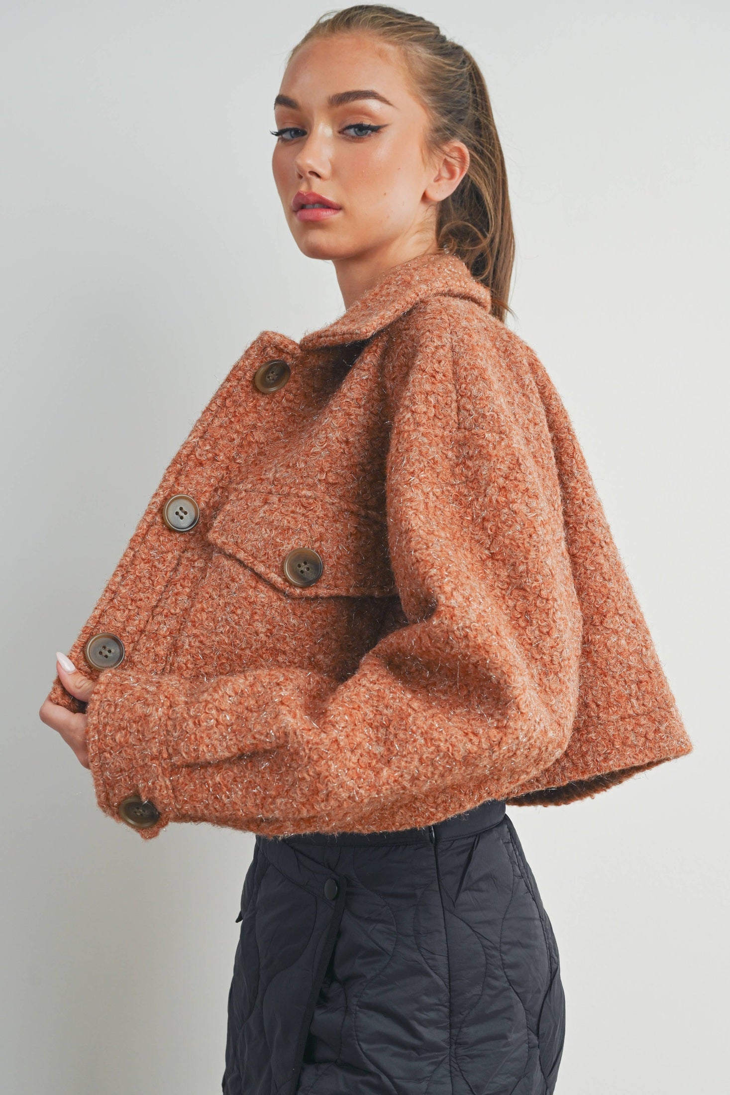 BUTTERMELON - PLAID POCKET FALL SHACKET - BMJ7011