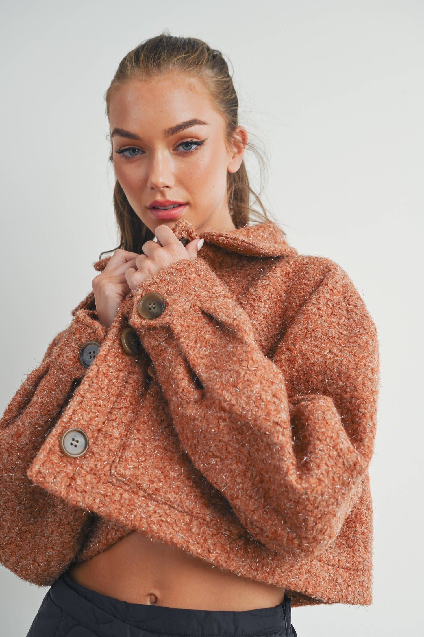 BUTTERMELON - PLAID POCKET FALL SHACKET - BMJ7011