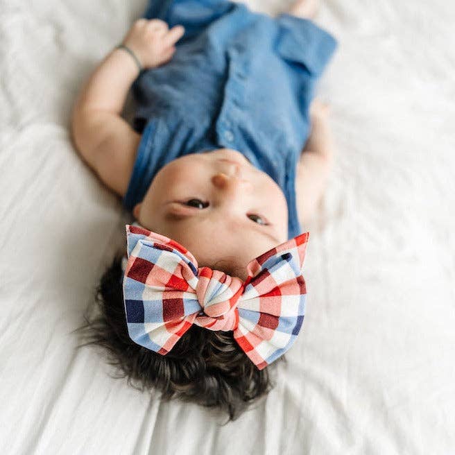 Baby Bling Bows - PRINTED DEB: summertime check
