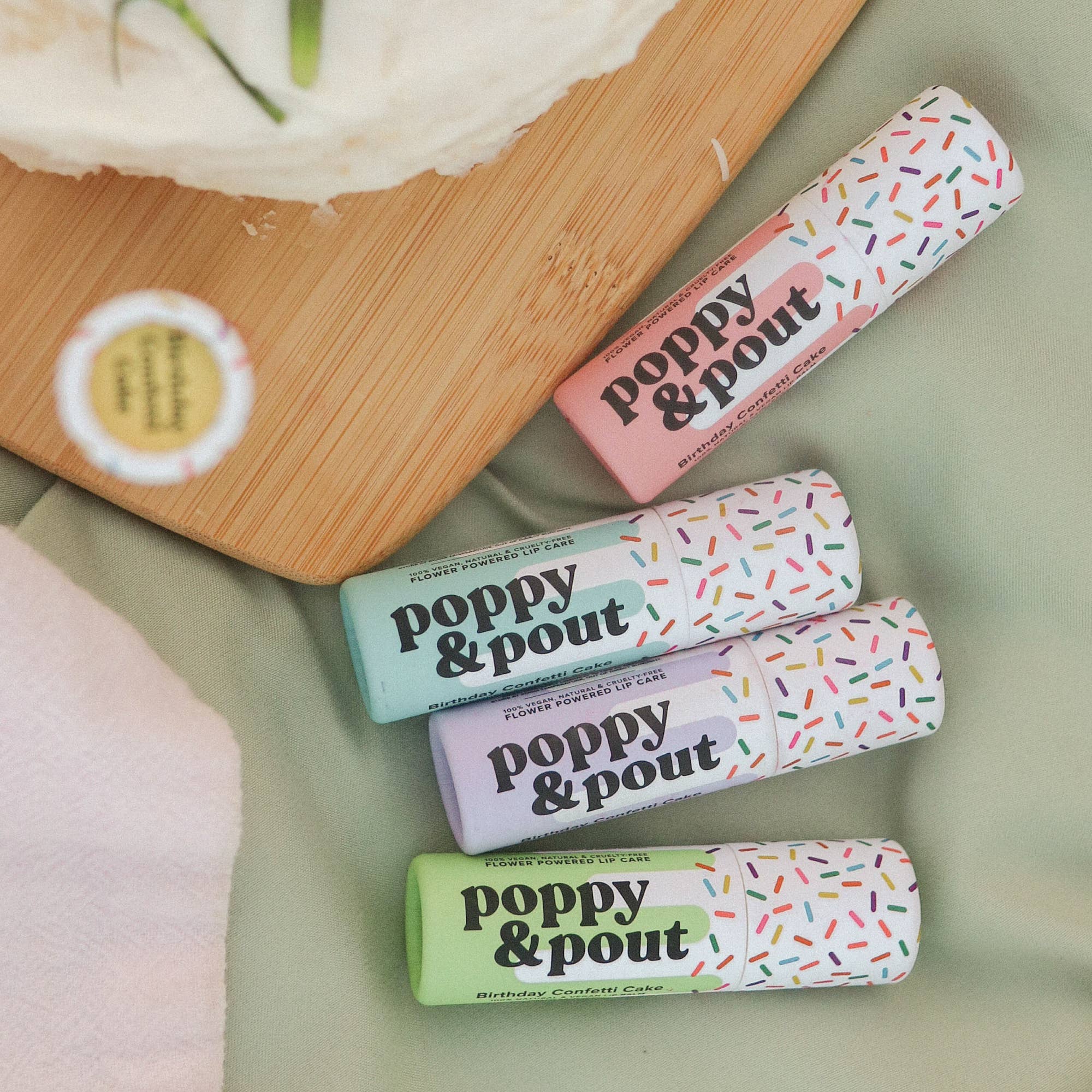 Birthday Confetti Cake Lip Balm - Pink Skin + Body
