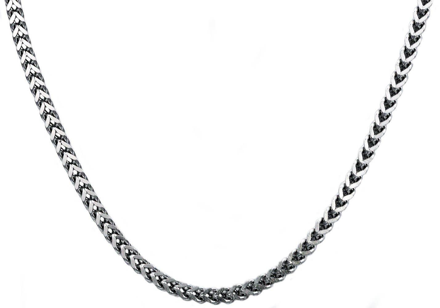 Blackjack Mens Jewelry - Men's Stainless Steel 4mm Franco Chain 24" Necklace