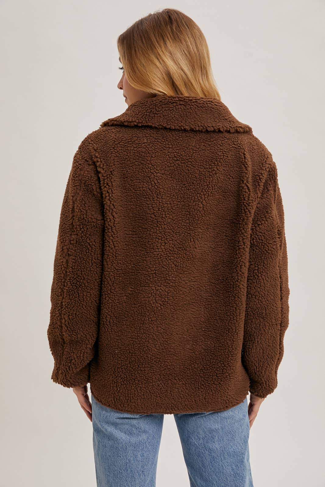 Bluivy - BUTTON DOWN CONTRAST FLEECE JACKET