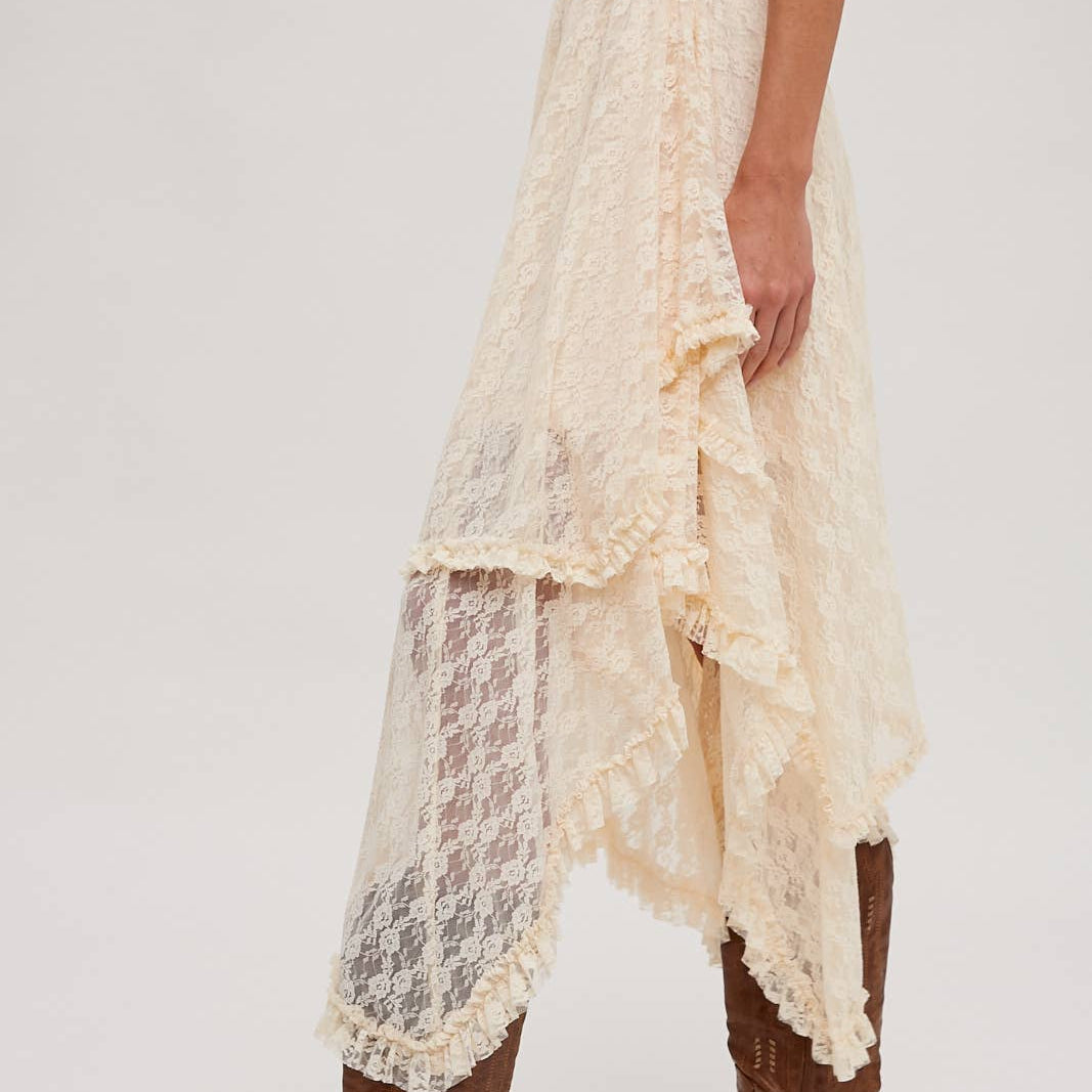 Bluivy - LACE TIER MIDI SKIRT