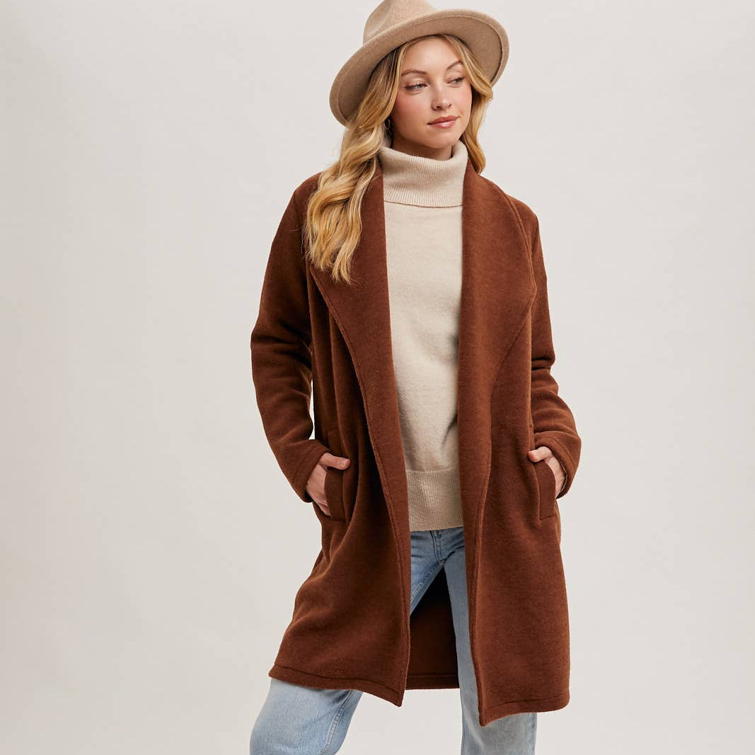 Bluivy - OPEN FRONT KNIT COAT JACKET