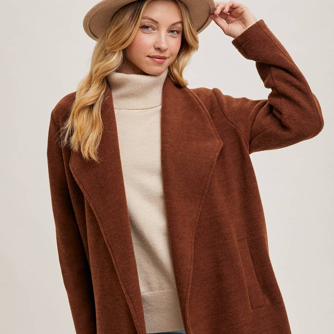 Bluivy - OPEN FRONT KNIT COAT JACKET