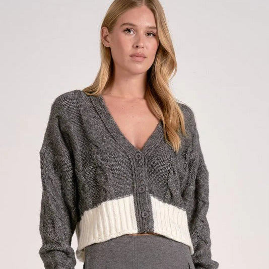 Carrie Sweater Cardigan Tops grey cardigan
