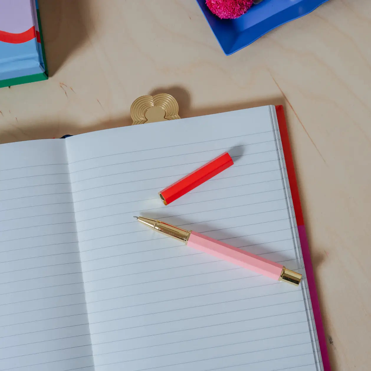 Classic Pink Rollerball Pen Notebooks + Journals