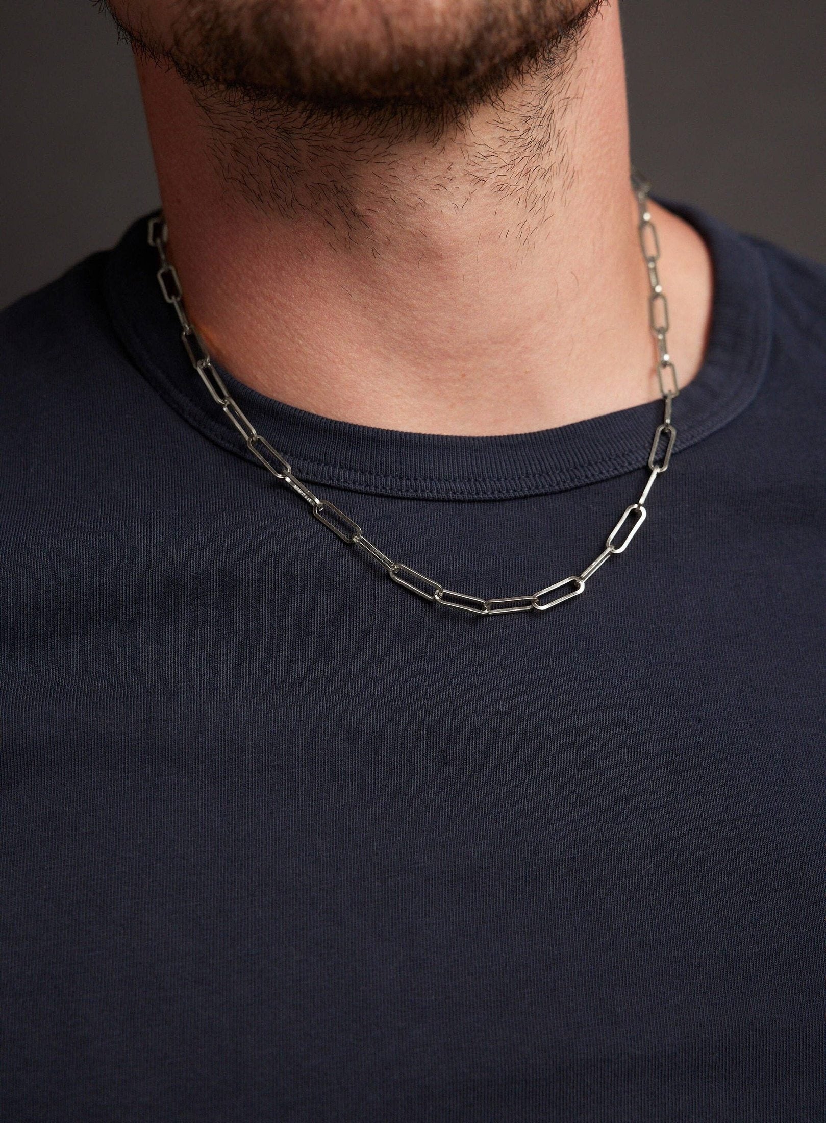 Clip Style Cable Link Necklace for Men Necklaces