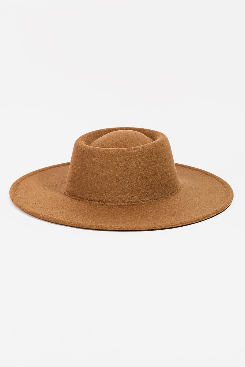 Collections by Fame Accessories - Flat Brim Pork Pie Fashion Hat