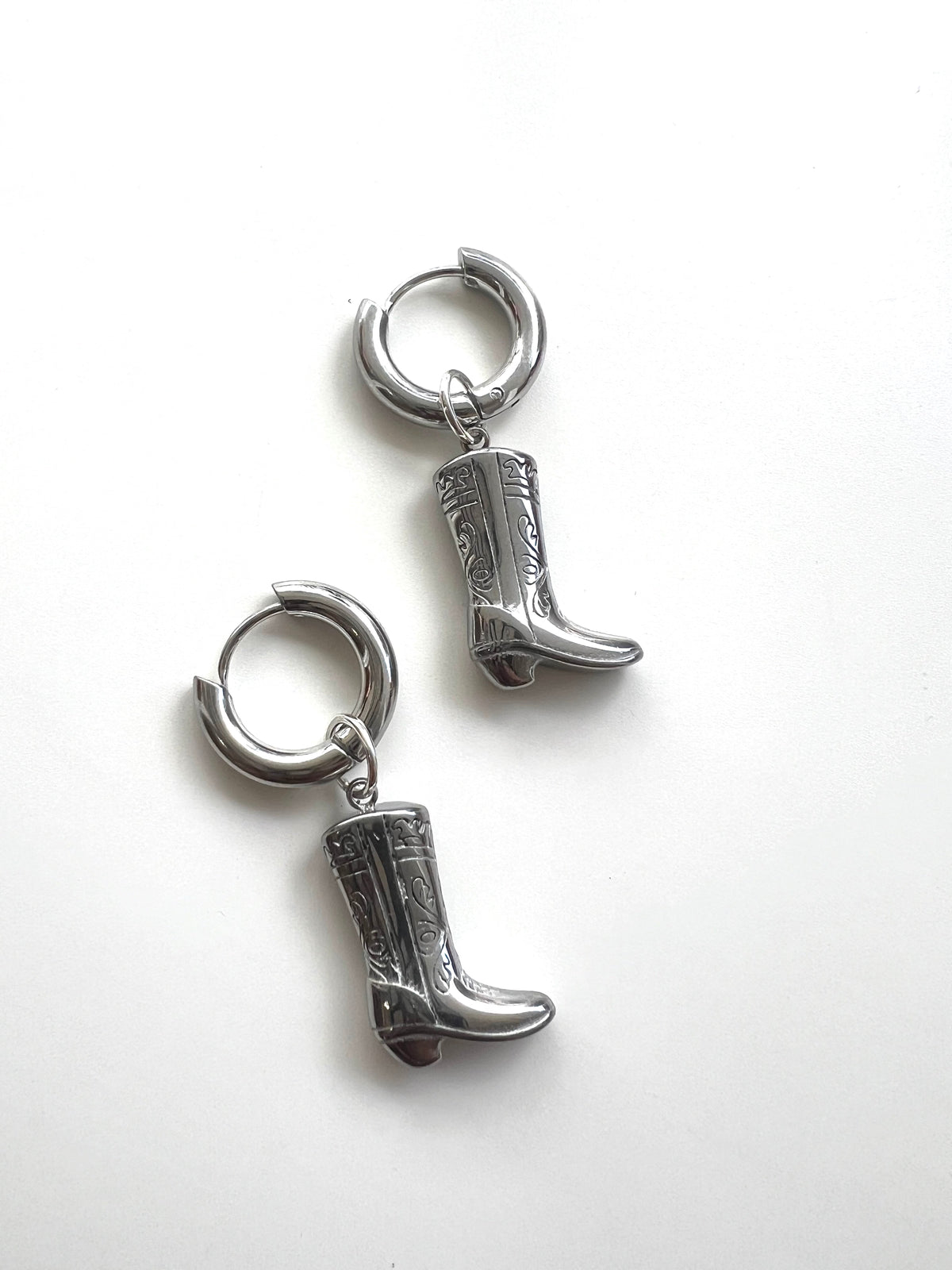 Cowboy Boot Huggie Earrings -Gold or Silver Earrings