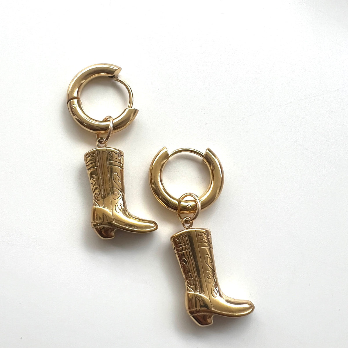 Cowboy Boot Huggie Earrings -Gold or Silver Earrings
