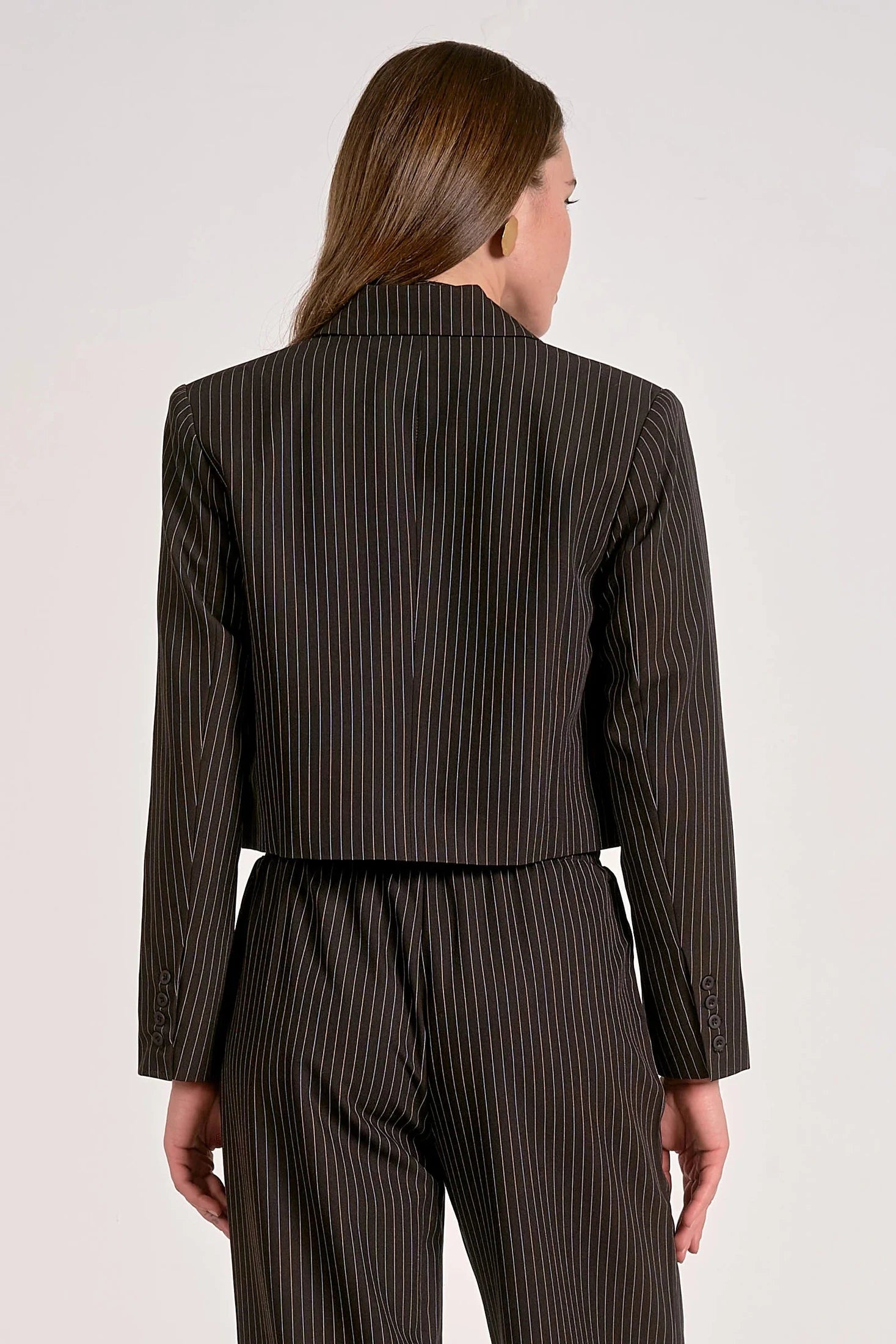 Cropped Pinstripe Blazer Jackets