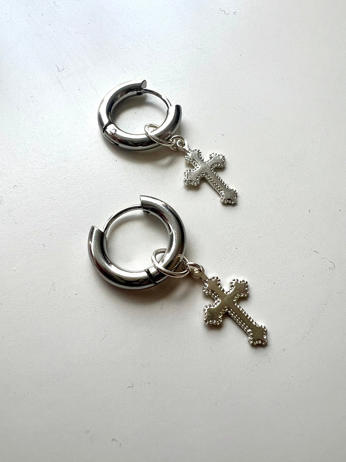 Cross Hoops Earrings