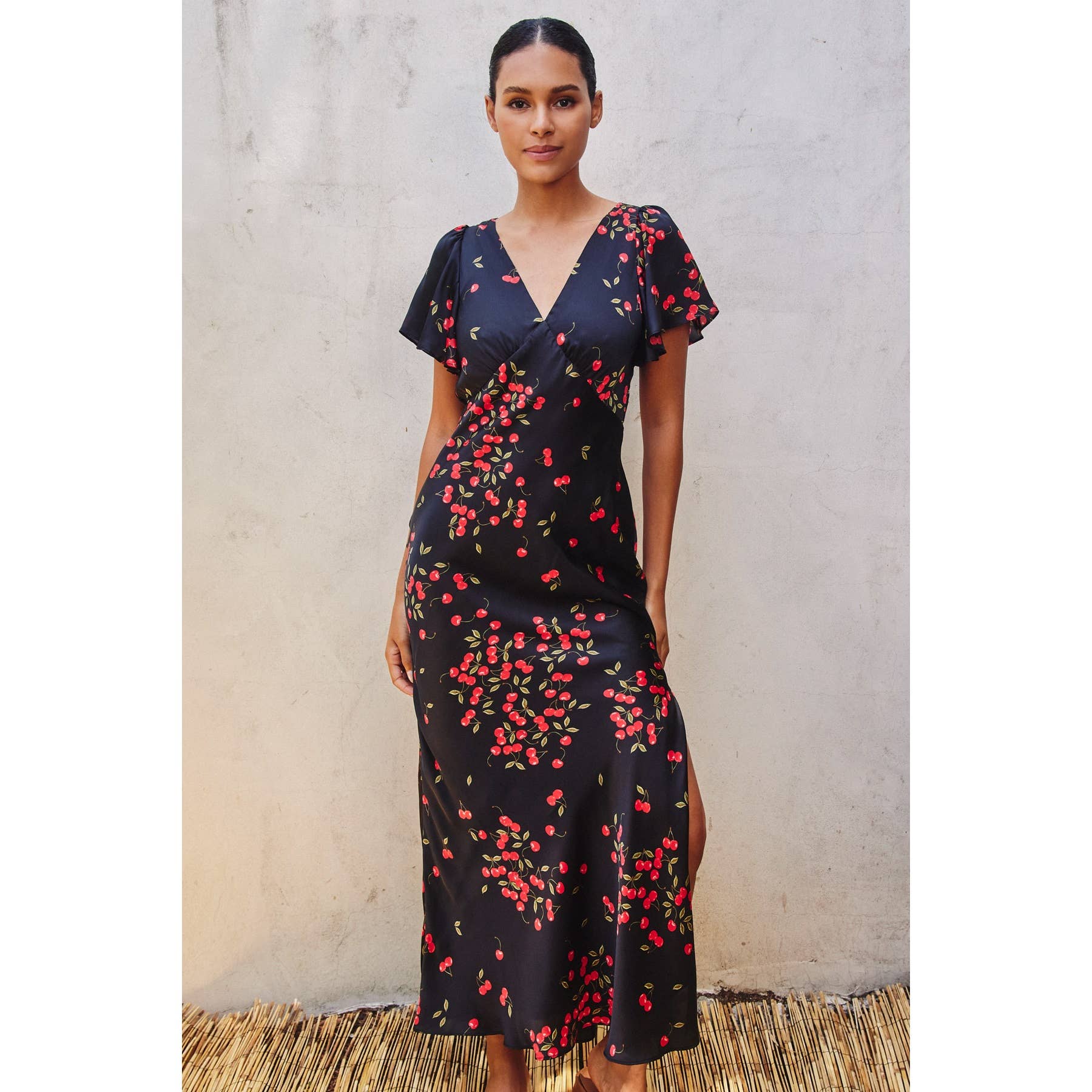 Dress Forum - Fruit Punch Flutter Sleeve Maxi Dress 1