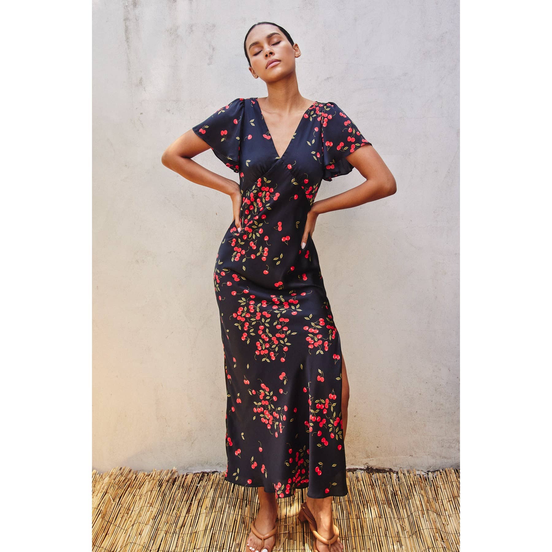 Dress Forum - Fruit Punch Flutter Sleeve Maxi Dress 1