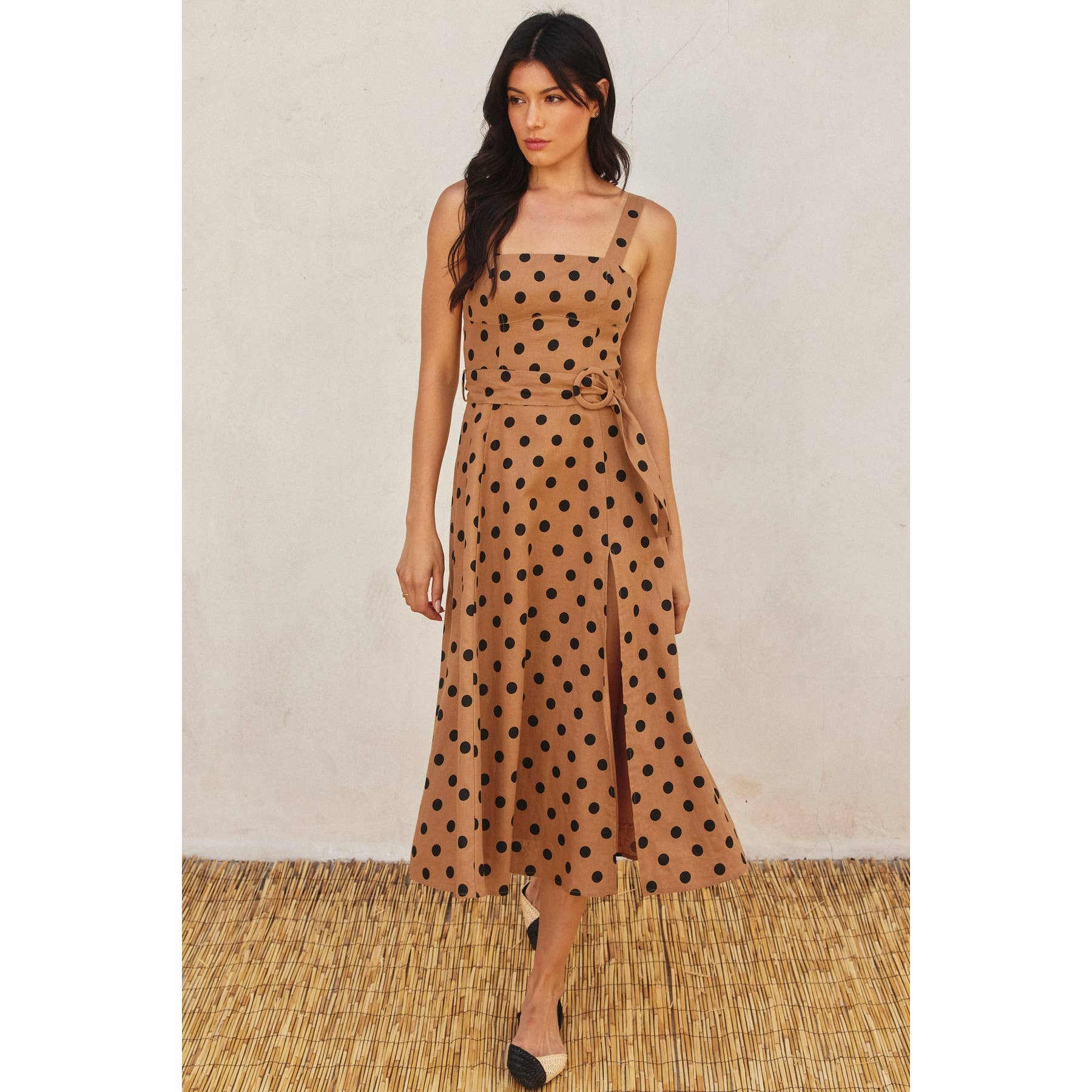 Dress Forum - Polka Dot Buckle Midi Dress 1