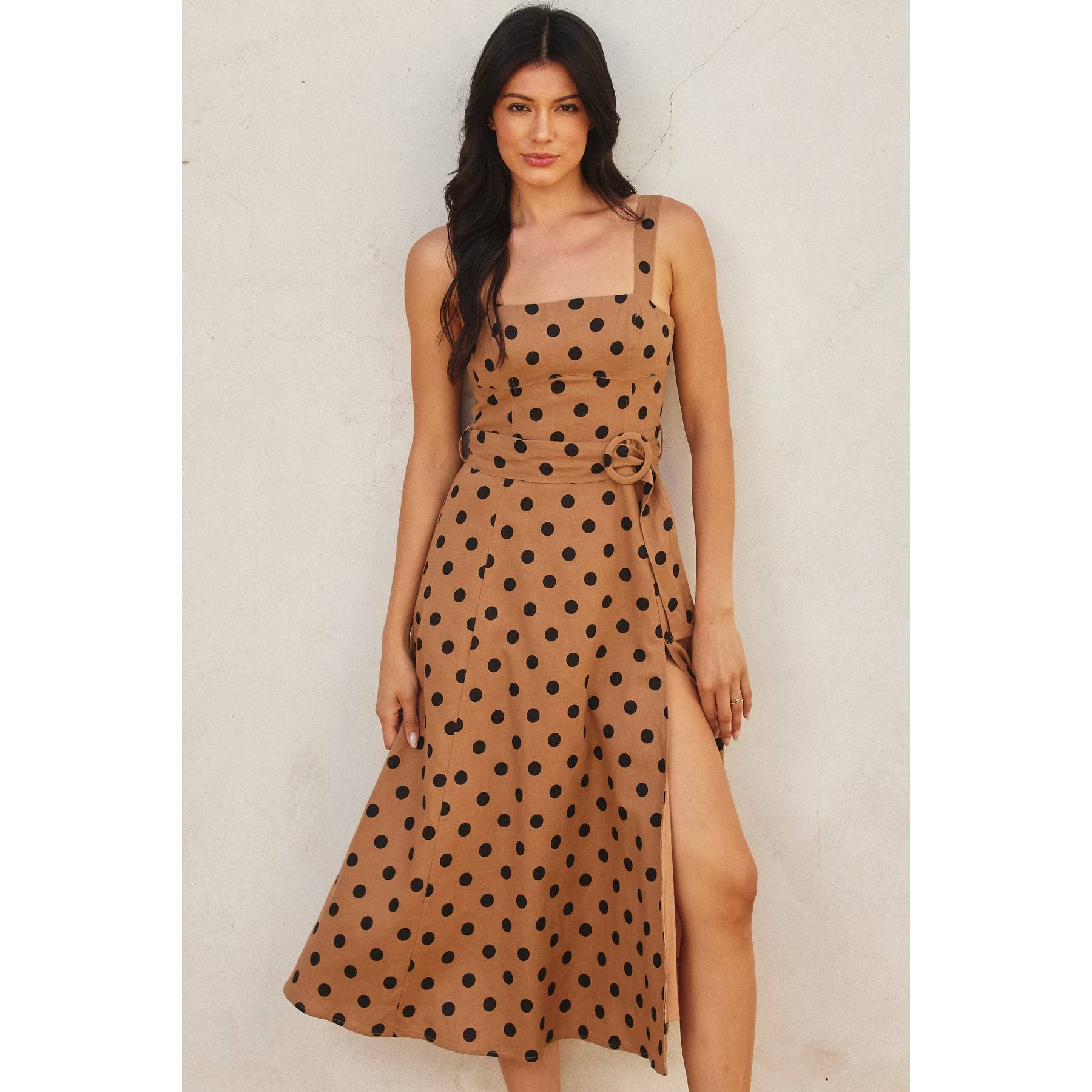 Dress Forum - Polka Dot Buckle Midi Dress 1