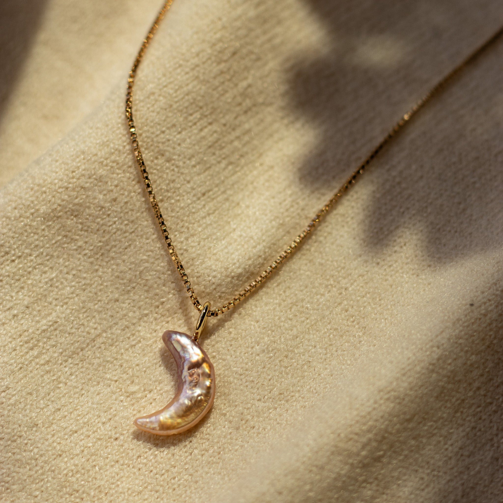 Esther Pearl Moon Necklace Necklaces