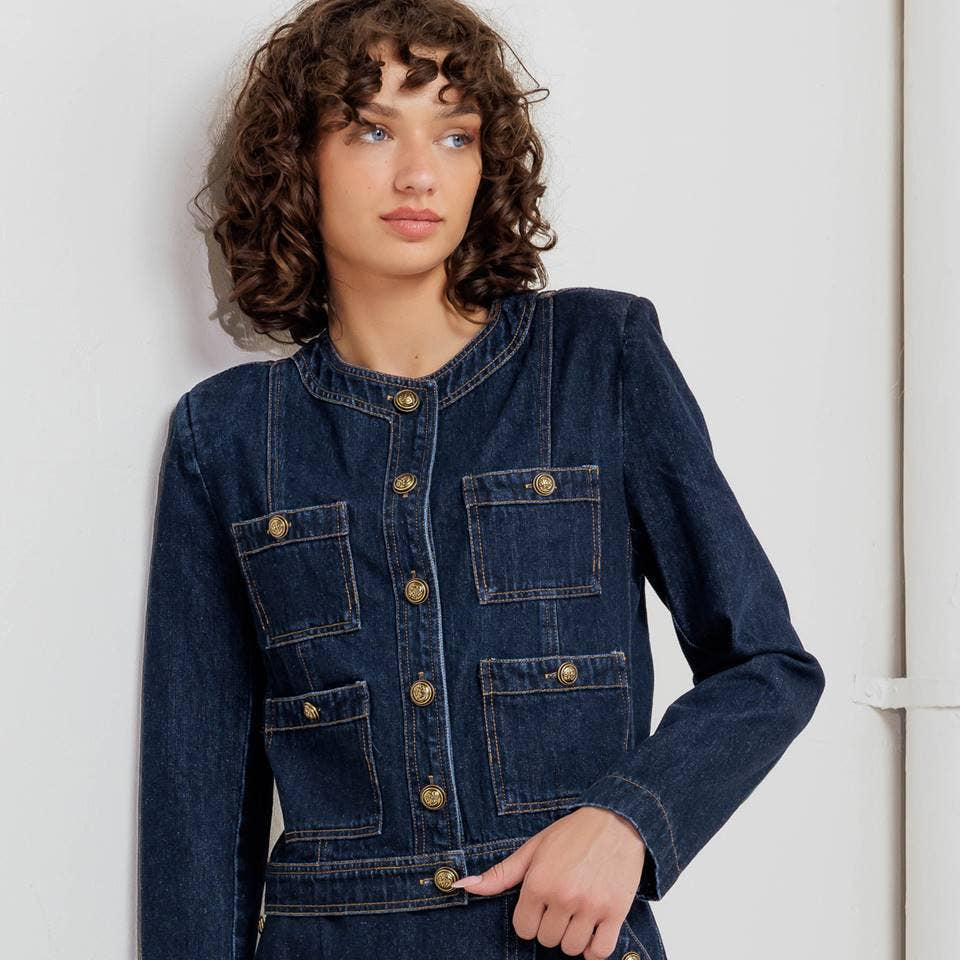 FLYING TOMATO - A washed denim jacket - FJ1270