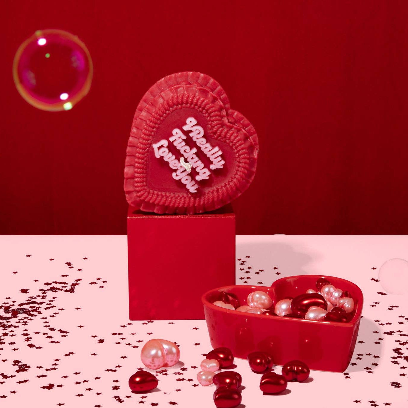 FUN CLUB - I Really Fucking Love You Heart Candle Valentine's Day