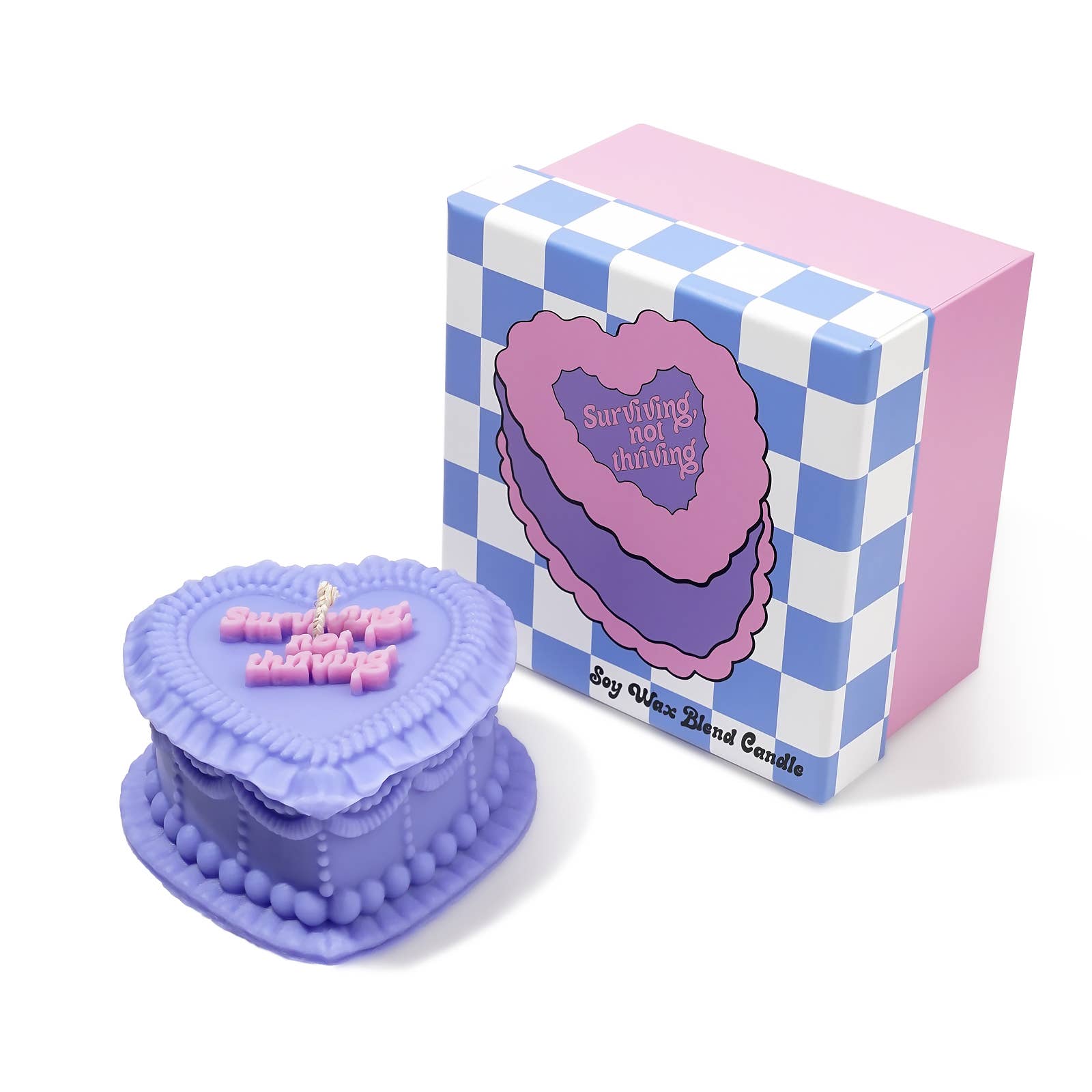 FUN CLUB - Surviving, Not Thriving Heart Candle kitsch, funny gift