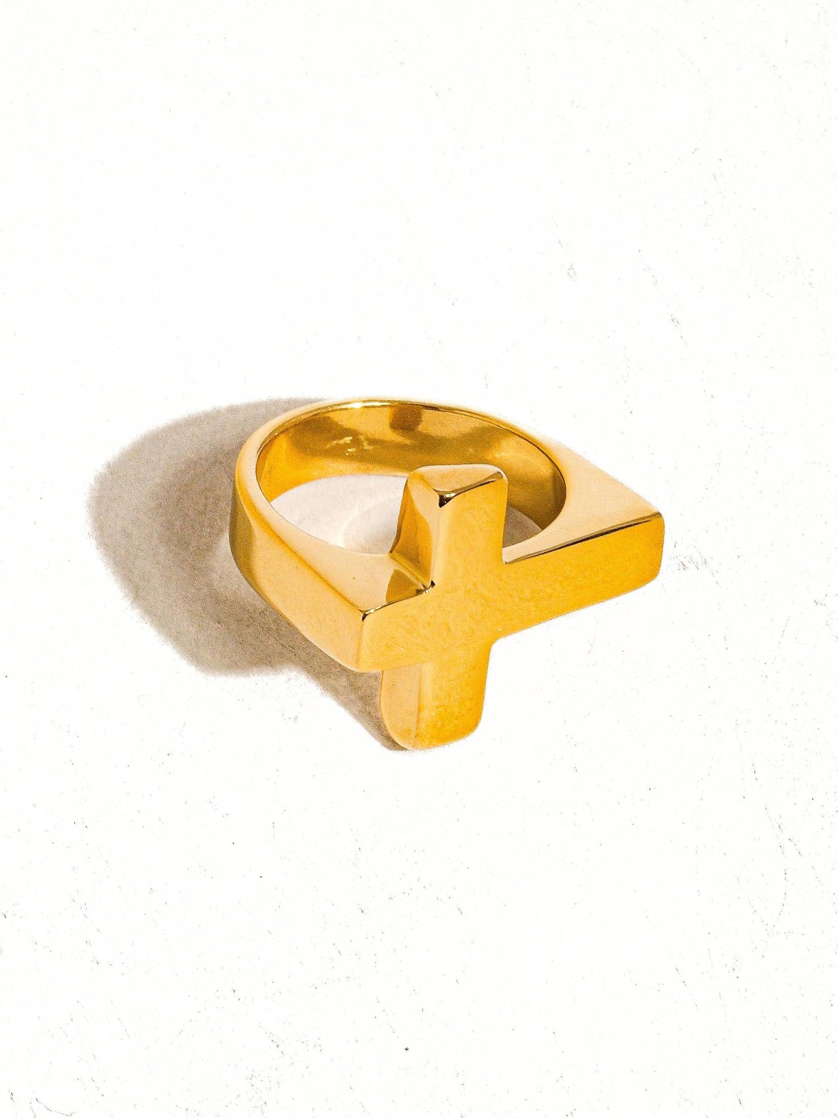 Flânerie by MAIQ - Truth 18K Gold Non-Tarnish Cross Ring