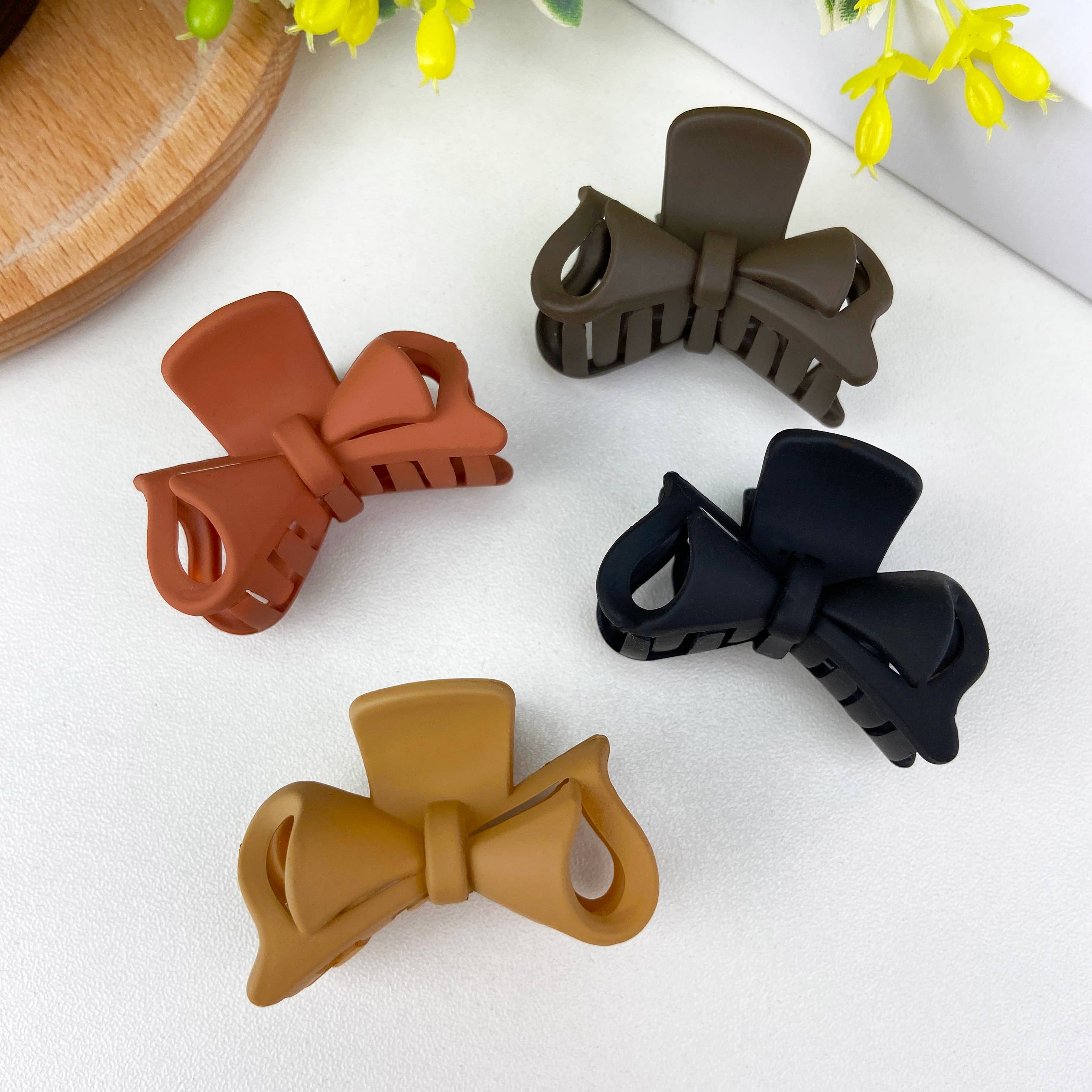 Frosted Simple Bow Small Hair Clip Hair Accessories