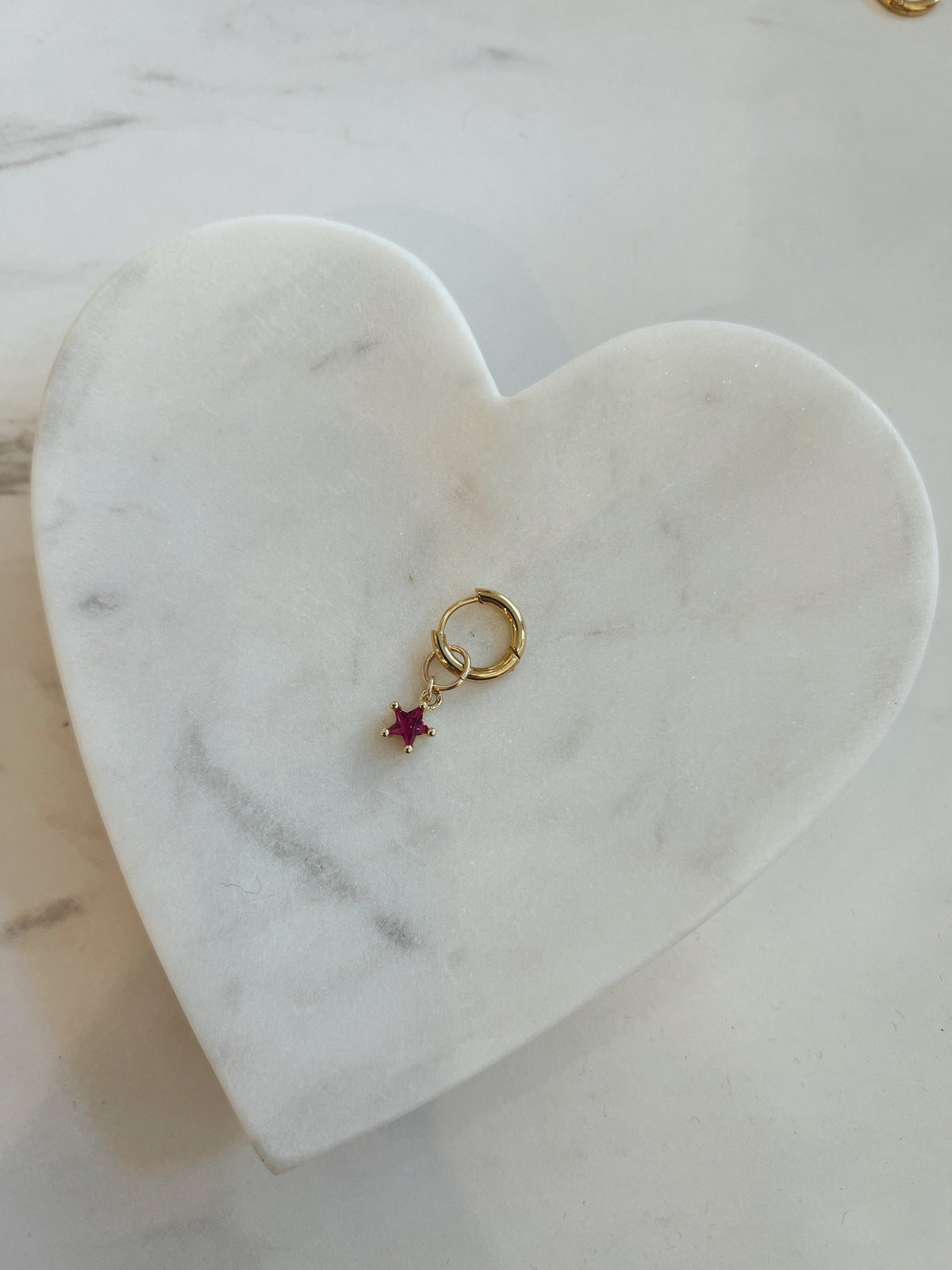 Gemstone Charm Hoops Earrings