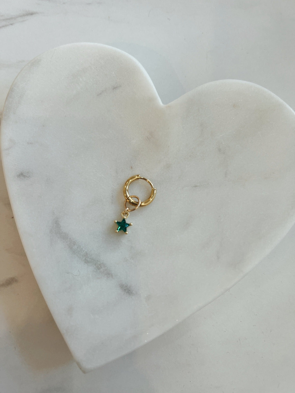 Gemstone Charm Hoops Earrings