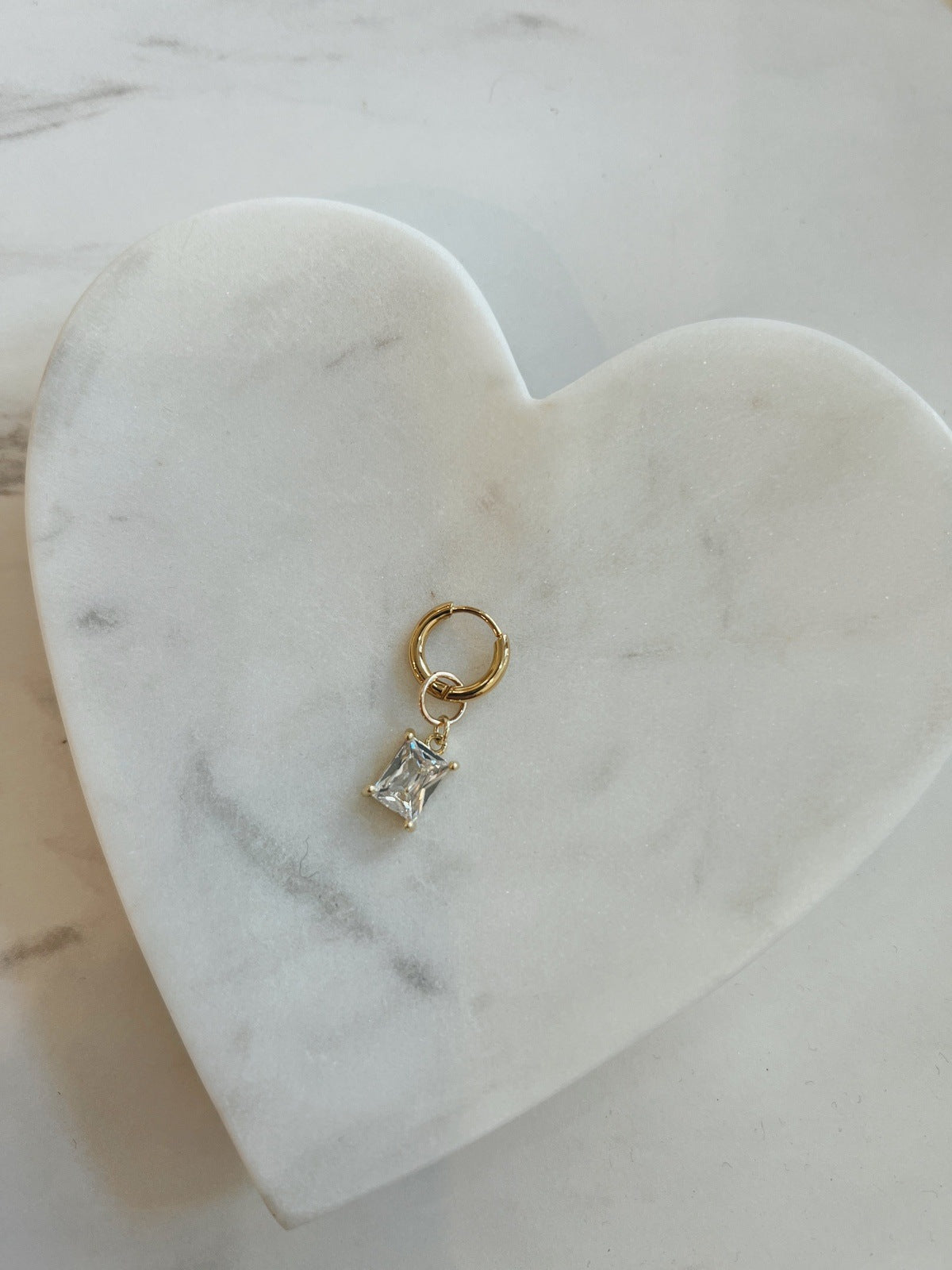 Gemstone Charm Hoops Earrings