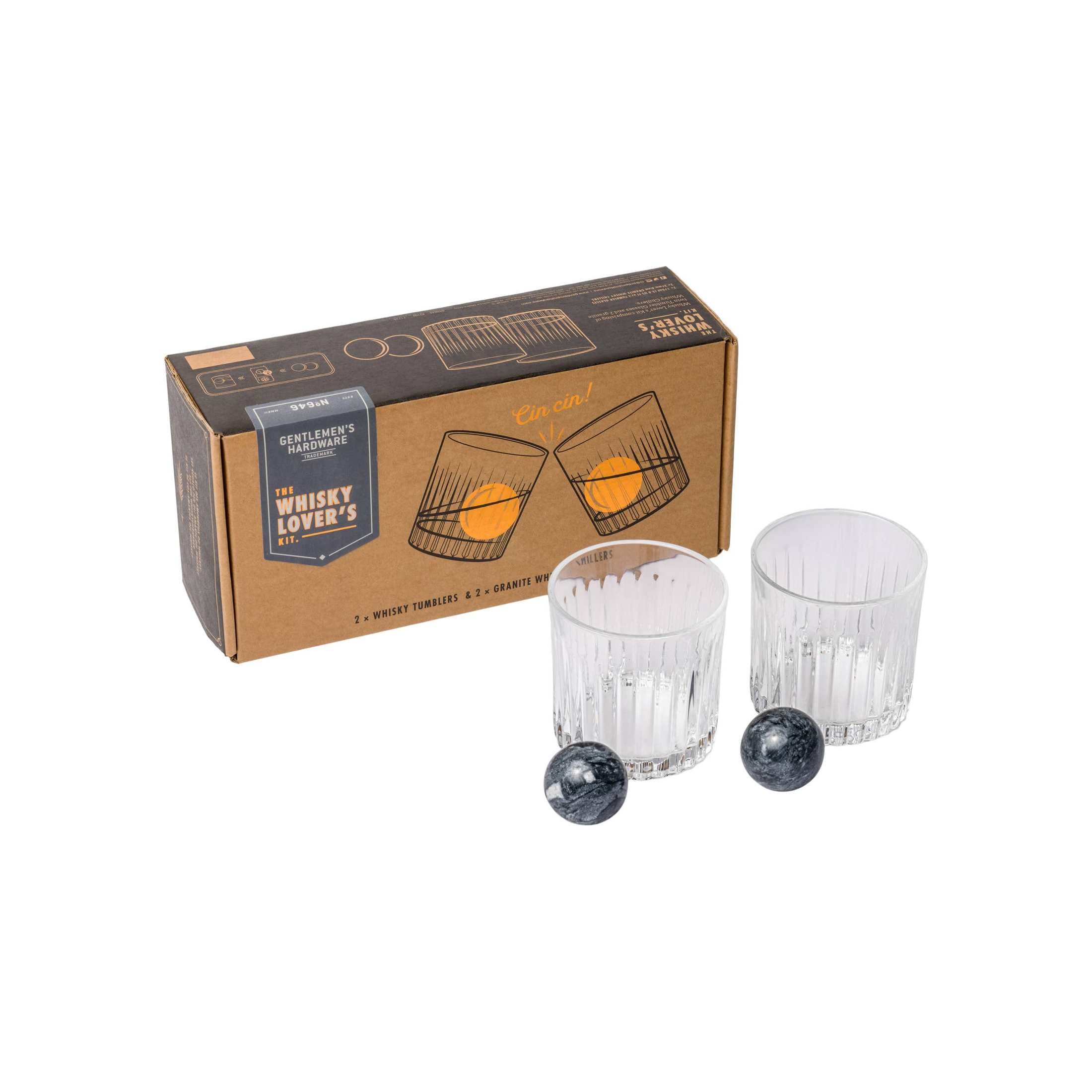 Gentlemen's Hardware - Cocktail Tumbler and Whiskey Stones Set