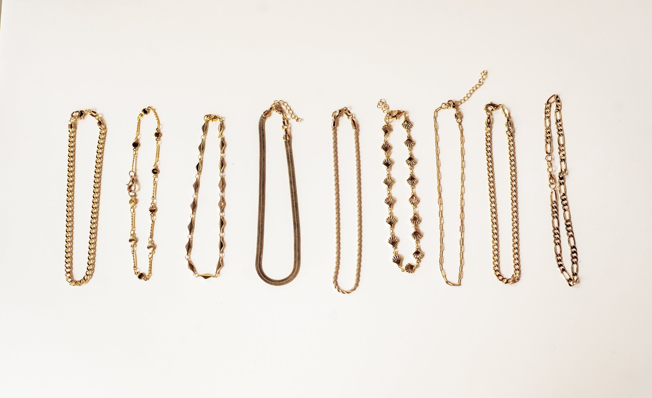 18k Gold Filled Paperclip Anklet Bracelets + Anklets