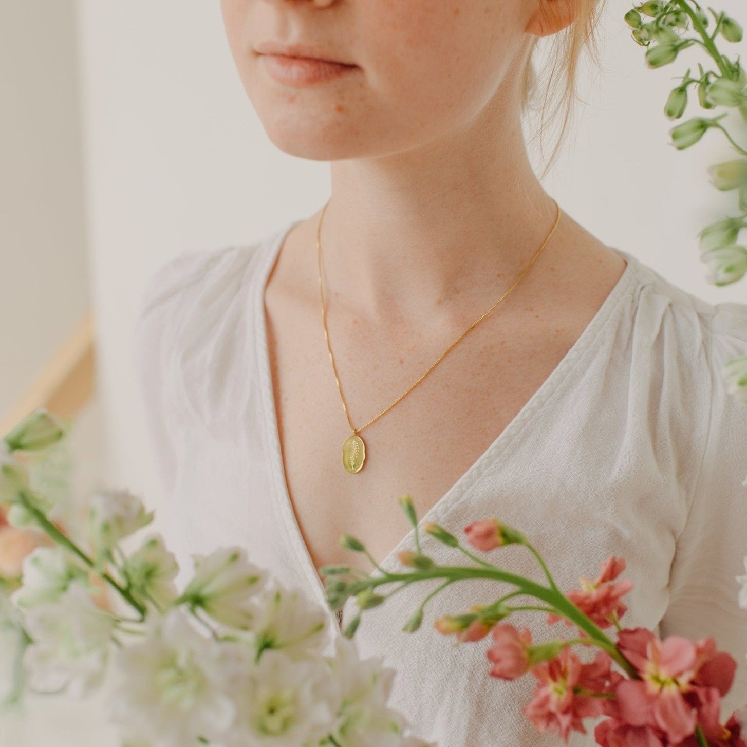 Gold Filled Birth Flower Necklace Necklaces