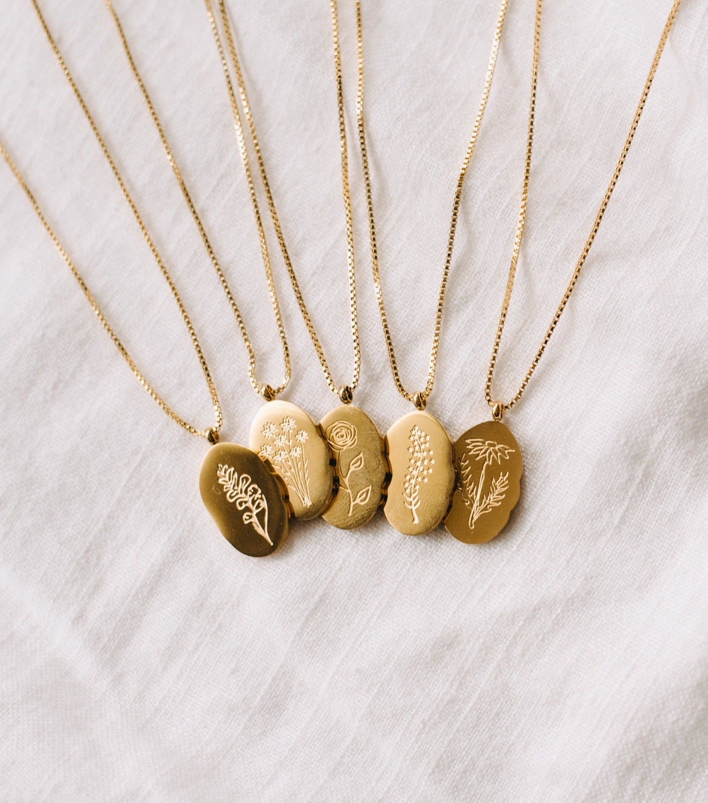 Gold Filled Birth Flower Necklace Necklaces