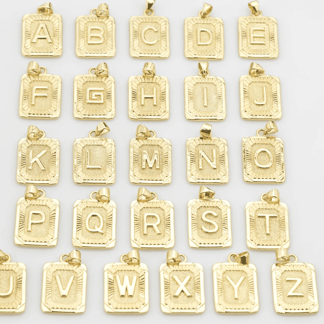 Gold Filled Initial Tag Charms Charms