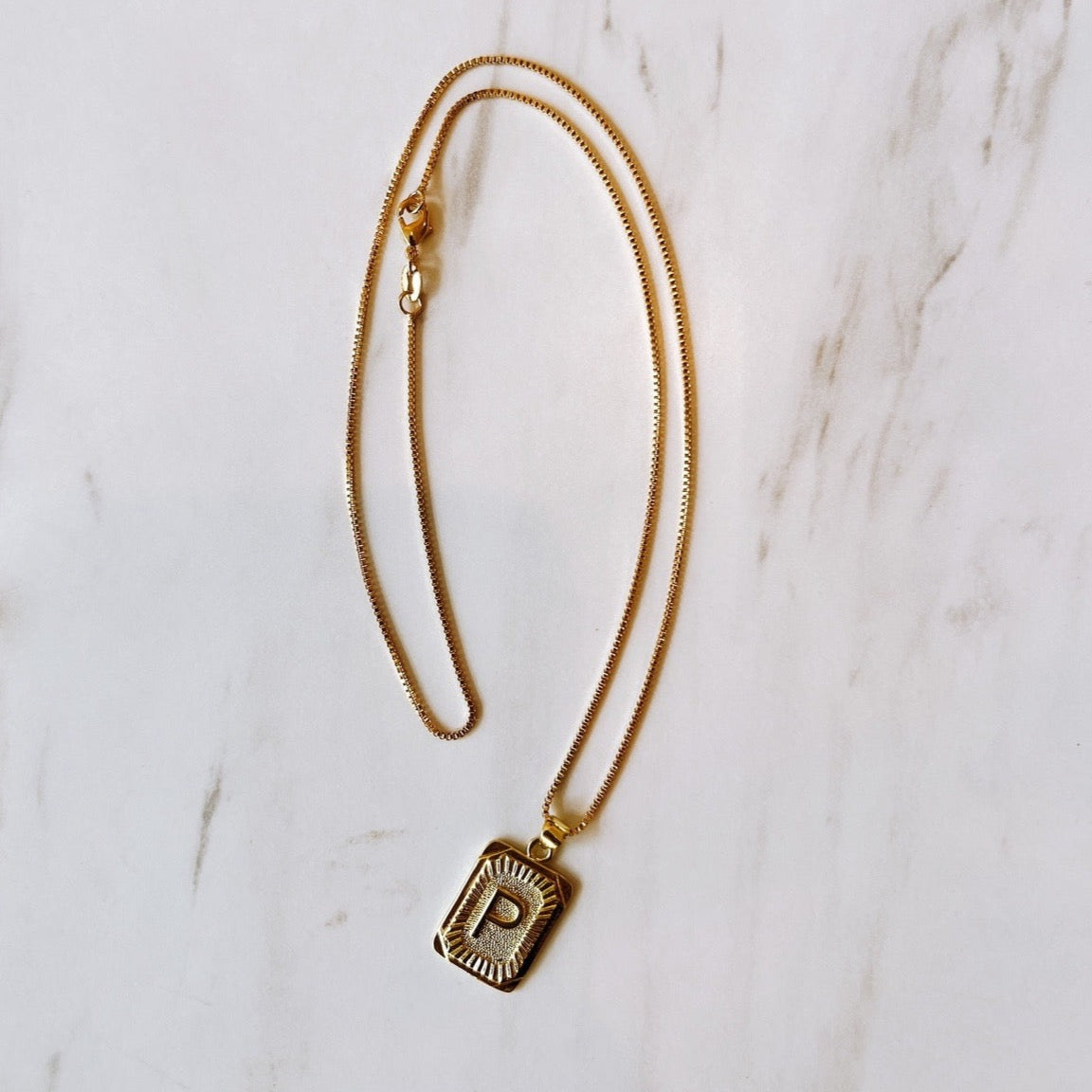 Gold Filled Initial Tag Necklace Necklaces