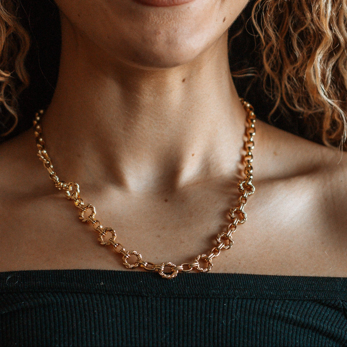 Gold Twist Chain Necklace Necklaces