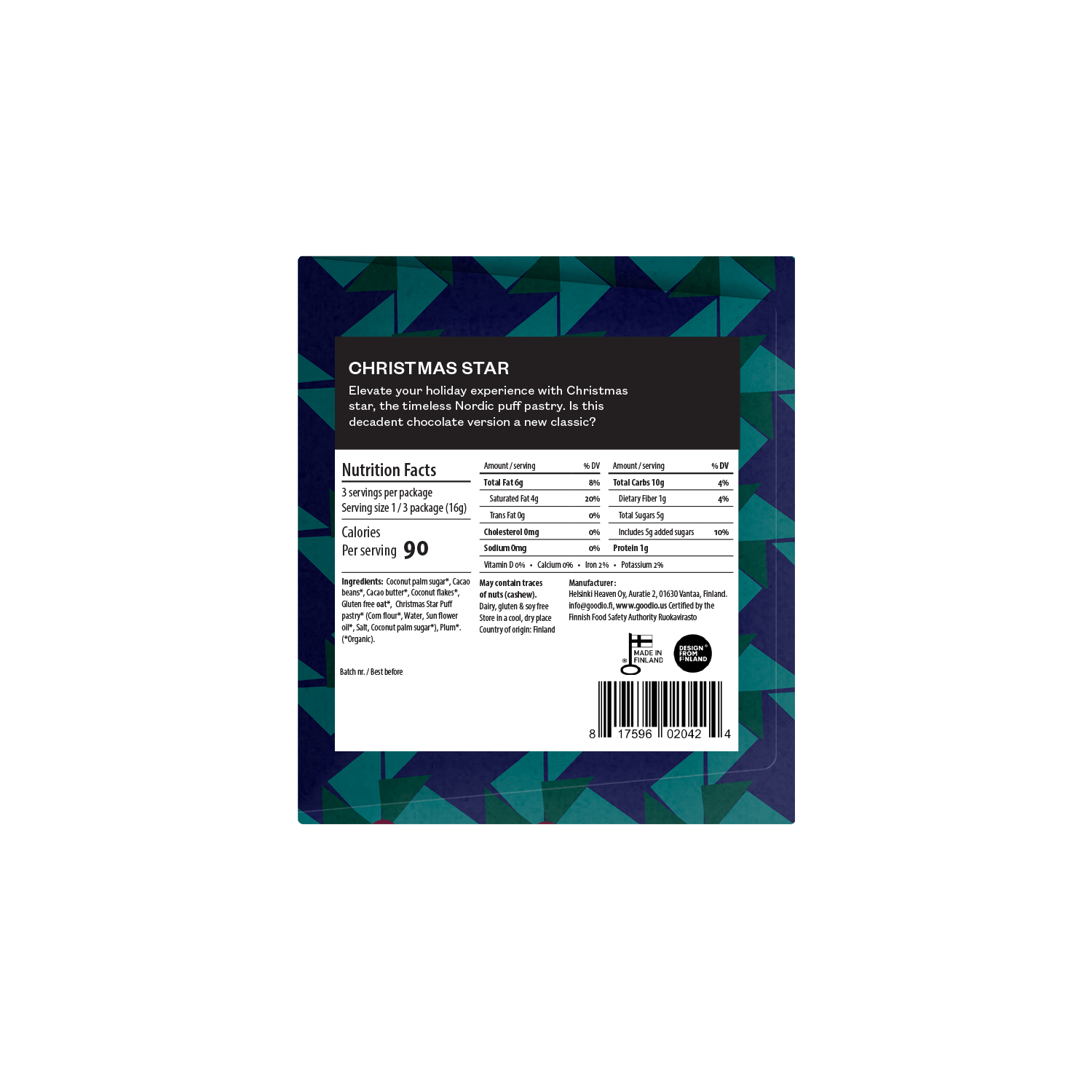 Goodio USA - PRE- ORDER Christmas Star Chocolate 35%