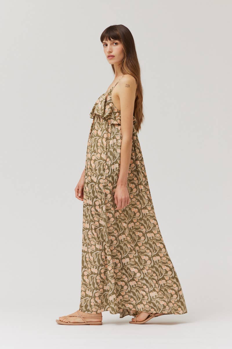 Grade & Gather - 61129KA - RUFFLE STRAP LONG DRESS