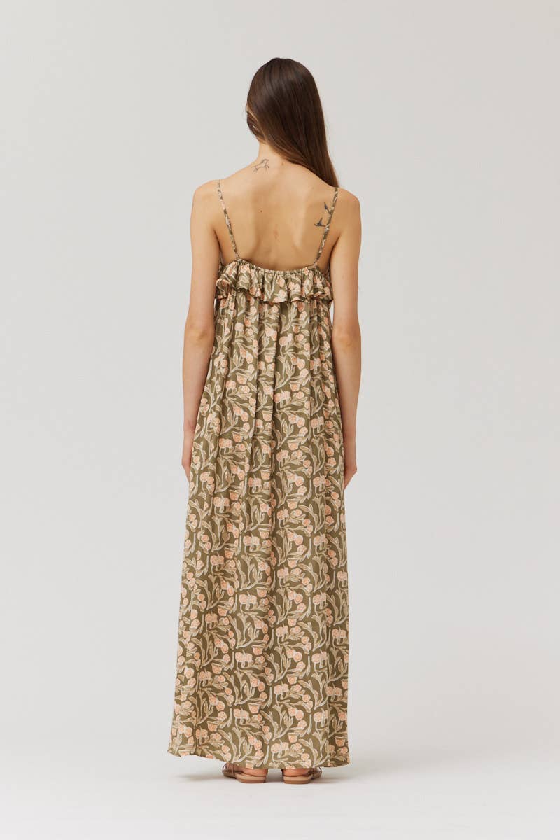 Grade & Gather - 61129KA - RUFFLE STRAP LONG DRESS