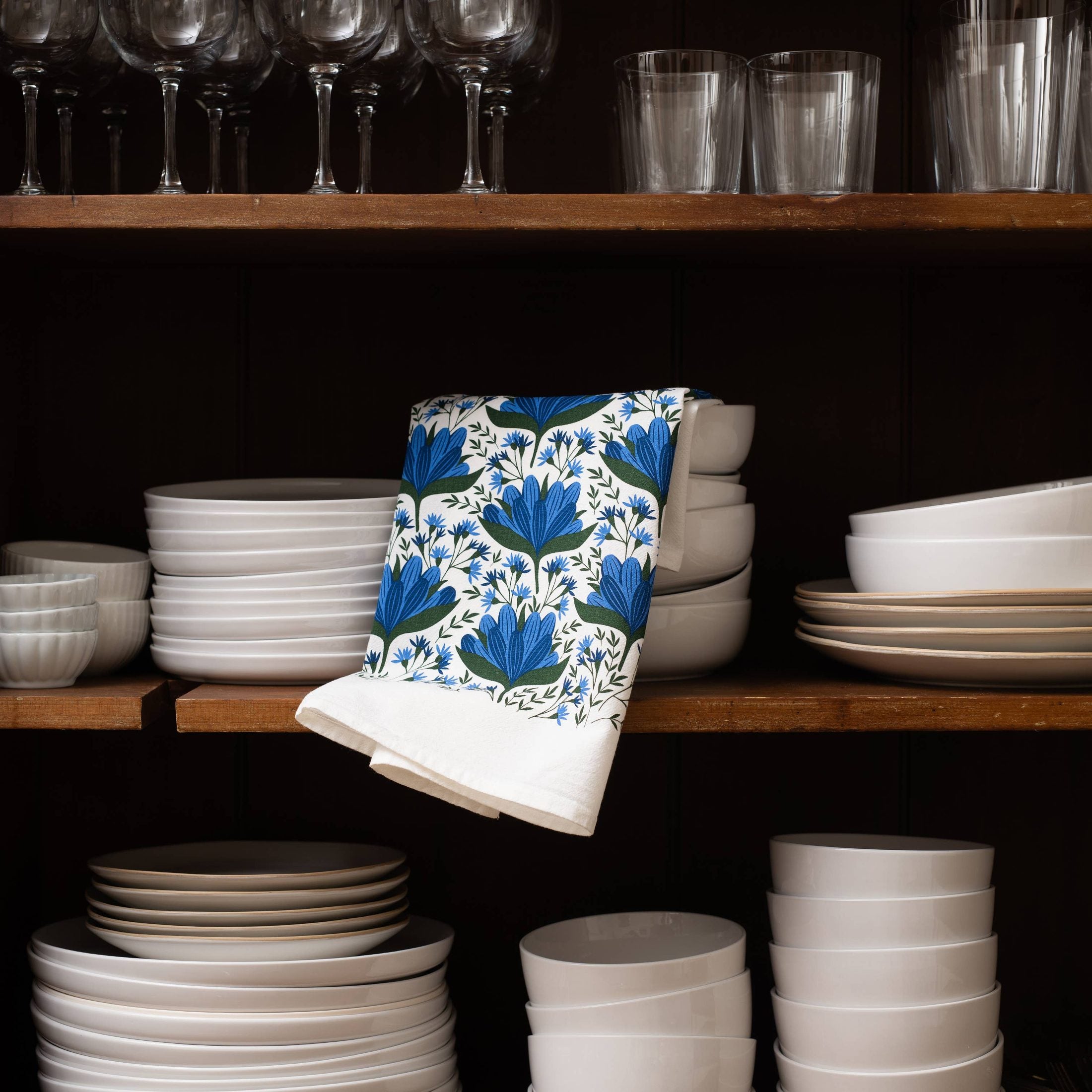 HAZELMADE - Blue Gentian Tea Towel / Kitchen Decor / Midwest Made