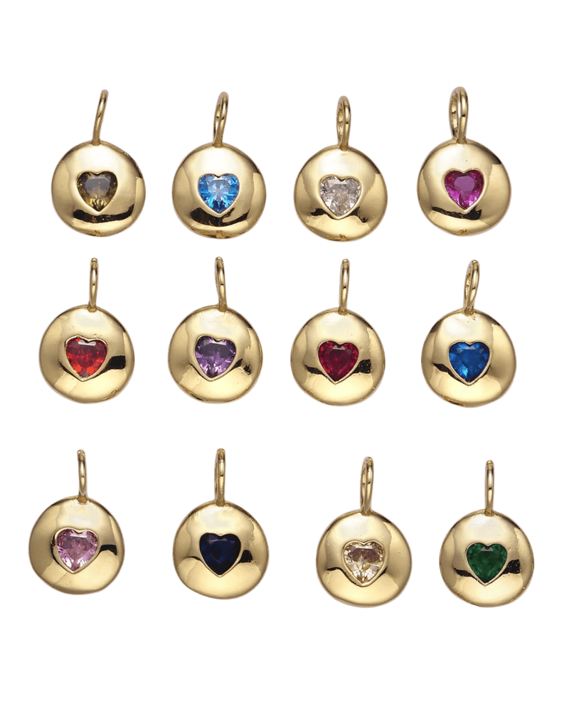 Heart Birthstone Charms Charms