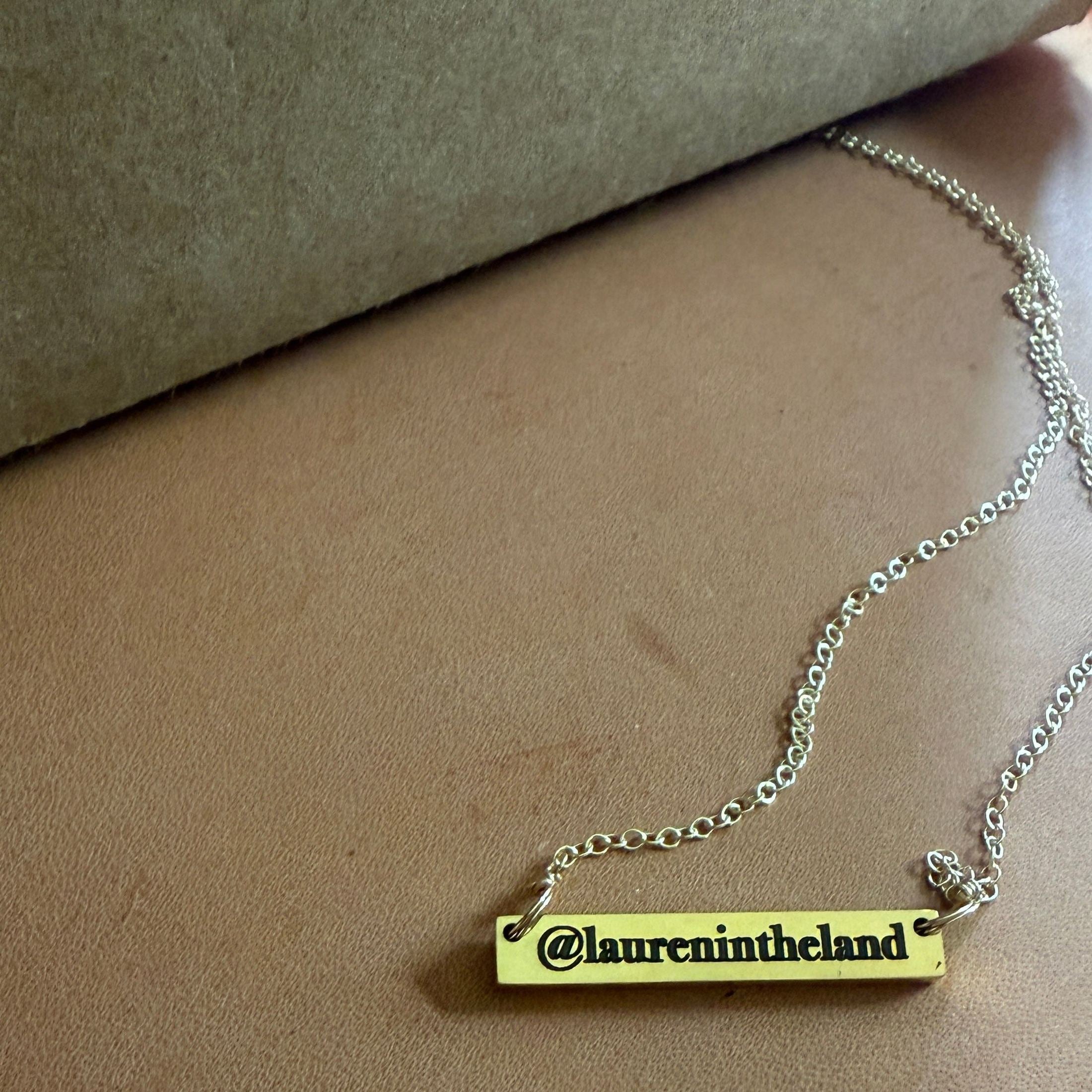 Custom Engraved Instagram Handle (or tiktok) Necklace
