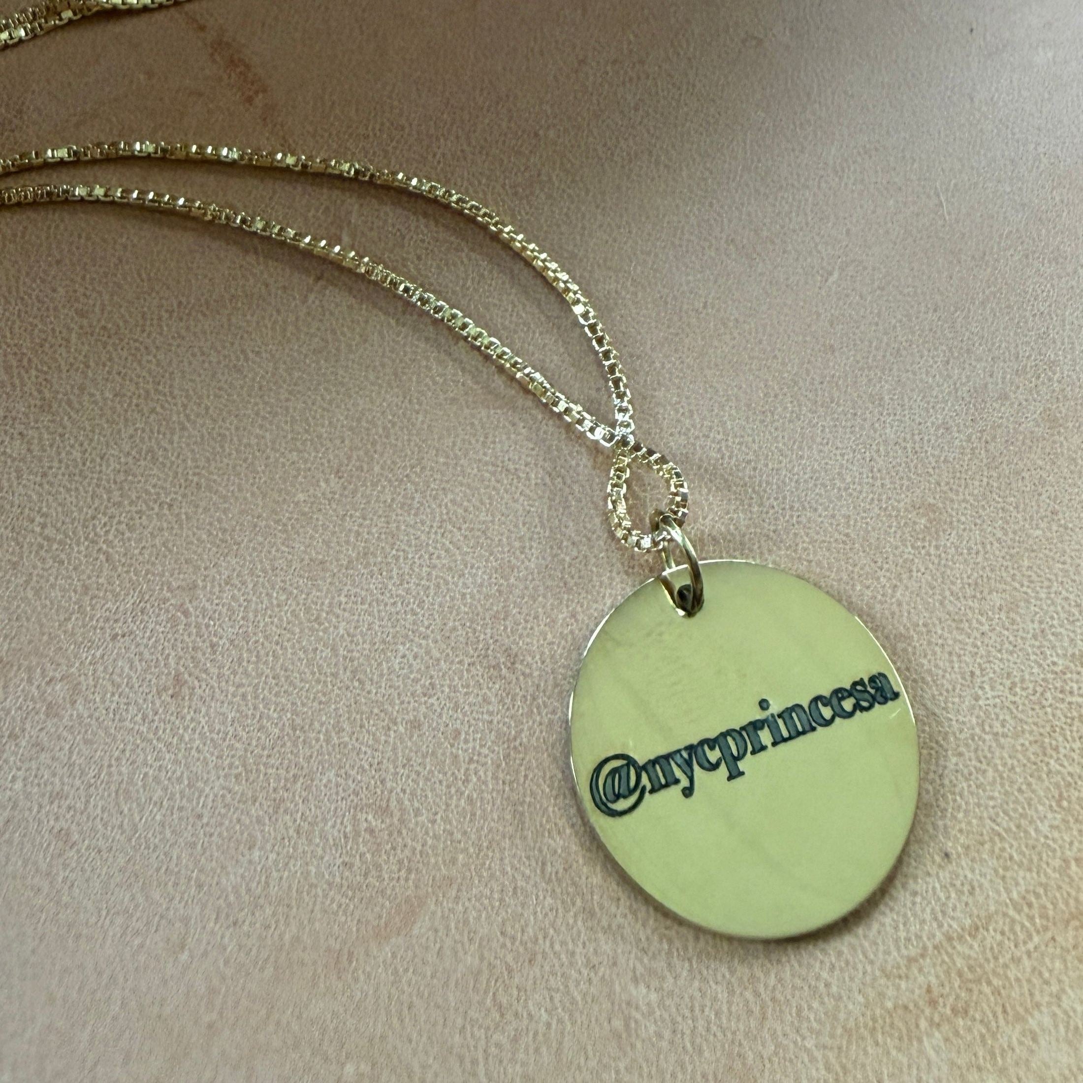 Custom Engraved Instagram Handle (or tiktok) Necklace