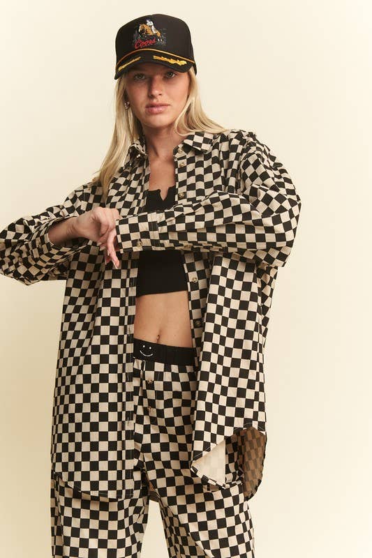 JADE BY JANE - CHECKERD BUTTON DOWN SHIRTS